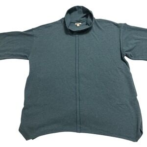 Pure Jill Blue Cowl Neck Pullover Sweater – Size M – Relaxed Fit Lounge Wear